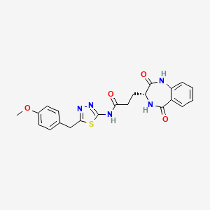 3-[(3R)-2-hydroxy-5-oxo-4,5-dihydro-3H-1,4-benzodiazepin-3-yl]-N-[5-(4-methoxybenzyl)-1,3,4-thiadiazol-2-yl]propanamide