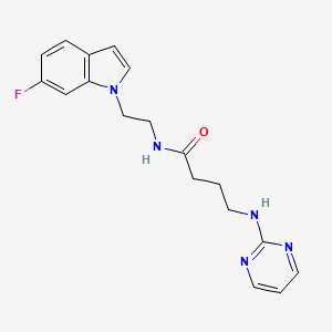 N-[2-(6-fluoro-1H-indol-1-yl)ethyl]-4-(2-pyrimidinylamino)butanamide