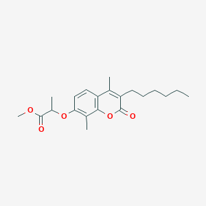 methyl 2-[(3-hexyl-4,8-dimethyl-2-oxo-2H-chromen-7-yl)oxy]propanoate