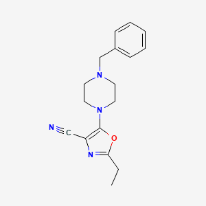 molecular formula C17H20N4O B11130845 5-(4-Benzylpiperazin-1-yl)-2-ethyl-1,3-oxazole-4-carbonitrile 