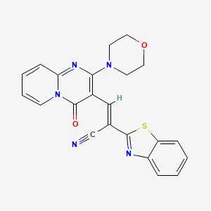 molecular formula C22H17N5O2S B11130854 (2E)-2-(1,3-benzothiazol-2-yl)-3-[2-(morpholin-4-yl)-4-oxo-4H-pyrido[1,2-a]pyrimidin-3-yl]prop-2-enenitrile 