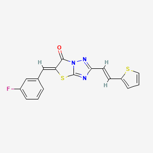 molecular formula C17H10FN3OS2 B11130868 (5Z)-5-(3-fluorobenzylidene)-2-[(E)-2-(thiophen-2-yl)ethenyl][1,3]thiazolo[3,2-b][1,2,4]triazol-6(5H)-one 