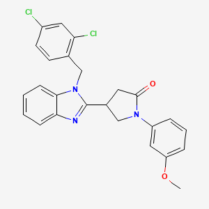 molecular formula C25H21Cl2N3O2 B11130881 4-[1-(2,4-dichlorobenzyl)-1H-benzimidazol-2-yl]-1-(3-methoxyphenyl)pyrrolidin-2-one 