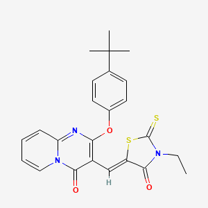 2-(4-tert-butylphenoxy)-3-[(Z)-(3-ethyl-4-oxo-2-thioxo-1,3-thiazolidin-5-ylidene)methyl]-4H-pyrido[1,2-a]pyrimidin-4-one