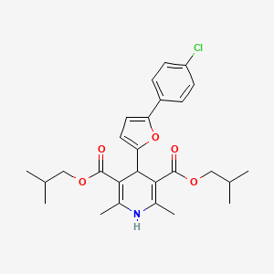 molecular formula C27H32ClNO5 B11130953 Bis(2-methylpropyl) 4-[5-(4-chlorophenyl)furan-2-yl]-2,6-dimethyl-1,4-dihydropyridine-3,5-dicarboxylate 