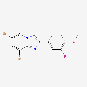 6,8-Dibromo-2-(3-fluoro-4-methoxyphenyl)imidazo[1,2-a]pyridine