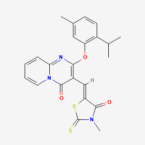 molecular formula C23H21N3O3S2 B11130973 5-{(Z)-1-[2-(2-isopropyl-5-methylphenoxy)-4-oxo-4H-pyrido[1,2-a]pyrimidin-3-yl]methylidene}-3-methyl-2-thioxo-1,3-thiazolan-4-one 