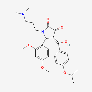 molecular formula C27H34N2O6 B11130974 5-(2,4-dimethoxyphenyl)-1-[3-(dimethylamino)propyl]-3-hydroxy-4-{[4-(propan-2-yloxy)phenyl]carbonyl}-1,5-dihydro-2H-pyrrol-2-one 