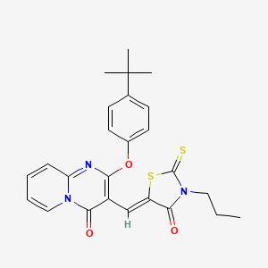 molecular formula C25H25N3O3S2 B11130980 2-(4-tert-butylphenoxy)-3-[(Z)-(4-oxo-3-propyl-2-thioxo-1,3-thiazolidin-5-ylidene)methyl]-4H-pyrido[1,2-a]pyrimidin-4-one 