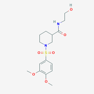 molecular formula C16H24N2O6S B11131002 1-(3,4-Dimethoxybenzenesulfonyl)-N-(2-hydroxyethyl)piperidine-3-carboxamide 