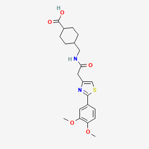 molecular formula C21H26N2O5S B11131005 trans-4-[({[2-(3,4-Dimethoxyphenyl)-1,3-thiazol-4-yl]acetyl}amino)methyl]cyclohexanecarboxylic acid 