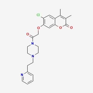 6-chloro-3,4-dimethyl-7-(2-oxo-2-{4-[2-(2-pyridyl)ethyl]piperazino}ethoxy)-2H-chromen-2-one