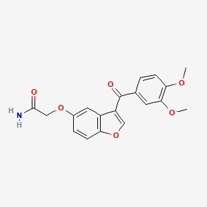 molecular formula C19H17NO6 B11131020 2-{[3-(3,4-Dimethoxybenzoyl)-1-benzofuran-5-yl]oxy}acetamide 