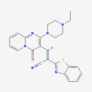 molecular formula C24H22N6OS B11131029 (2E)-2-(1,3-benzothiazol-2-yl)-3-[2-(4-ethylpiperazin-1-yl)-4-oxo-4H-pyrido[1,2-a]pyrimidin-3-yl]prop-2-enenitrile 