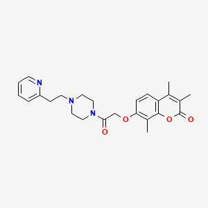 3,4,8-trimethyl-7-(2-oxo-2-{4-[2-(2-pyridyl)ethyl]piperazino}ethoxy)-2H-chromen-2-one