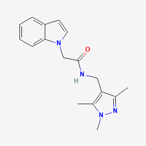 2-(1H-indol-1-yl)-N-[(1,3,5-trimethyl-1H-pyrazol-4-yl)methyl]acetamide