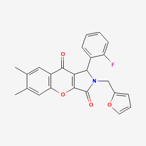 1-(2-Fluorophenyl)-2-(furan-2-ylmethyl)-6,7-dimethyl-1,2-dihydrochromeno[2,3-c]pyrrole-3,9-dione