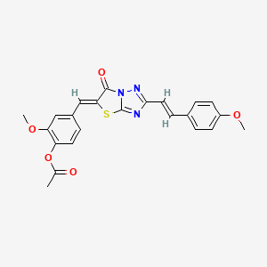 2-methoxy-4-[(Z)-{2-[(E)-2-(4-methoxyphenyl)ethenyl]-6-oxo[1,3]thiazolo[3,2-b][1,2,4]triazol-5(6H)-ylidene}methyl]phenyl acetate