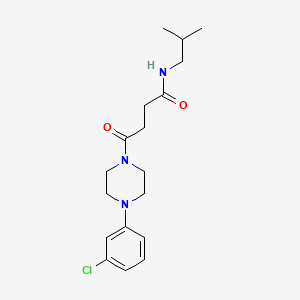 4-[4-(3-chlorophenyl)piperazin-1-yl]-N-(2-methylpropyl)-4-oxobutanamide