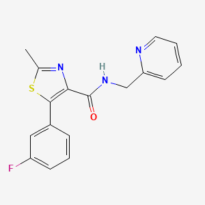 5-(3-fluorophenyl)-2-methyl-N-(2-pyridylmethyl)-1,3-thiazole-4-carboxamide