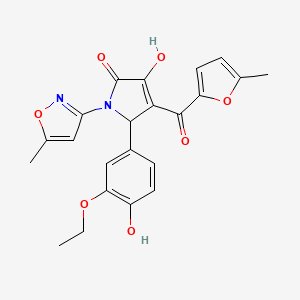 (4E)-5-(3-ethoxy-4-hydroxyphenyl)-4-[hydroxy(5-methylfuran-2-yl)methylidene]-1-(5-methyl-1,2-oxazol-3-yl)pyrrolidine-2,3-dione