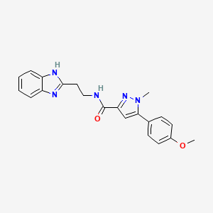 molecular formula C21H21N5O2 B11131180 N-[2-(1H-benzimidazol-2-yl)ethyl]-5-(4-methoxyphenyl)-1-methyl-1H-pyrazole-3-carboxamide 