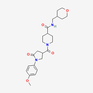 1-{[1-(4-methoxyphenyl)-5-oxotetrahydro-1H-pyrrol-3-yl]carbonyl}-N-(tetrahydro-2H-pyran-4-ylmethyl)-4-piperidinecarboxamide