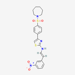 4-[4-(azepan-1-ylsulfonyl)phenyl]-N-[(E)-2-(3-nitrophenyl)ethenyl]-1,3-thiazol-2-amine