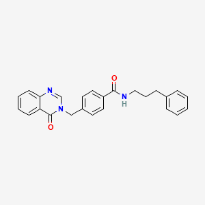 4-[(4-oxoquinazolin-3(4H)-yl)methyl]-N-(3-phenylpropyl)benzamide