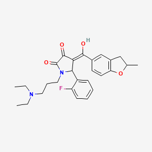 1-[3-(diethylamino)propyl]-5-(2-fluorophenyl)-3-hydroxy-4-[(2-methyl-2,3-dihydro-1-benzofuran-5-yl)carbonyl]-1,5-dihydro-2H-pyrrol-2-one