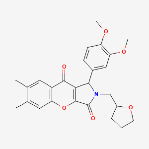 1-(3,4-Dimethoxyphenyl)-6,7-dimethyl-2-(tetrahydrofuran-2-ylmethyl)-1,2-dihydrochromeno[2,3-c]pyrrole-3,9-dione