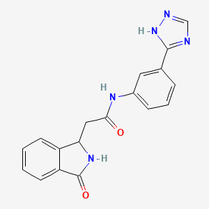 molecular formula C18H15N5O2 B11131275 2-(3-oxo-2,3-dihydro-1H-isoindol-1-yl)-N-[3-(1H-1,2,4-triazol-3-yl)phenyl]acetamide 