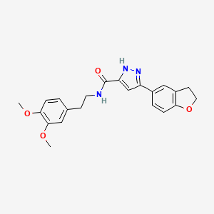 5-(2,3-dihydro-1-benzofuran-5-yl)-N-[2-(3,4-dimethoxyphenyl)ethyl]-1H-pyrazole-3-carboxamide