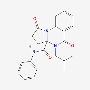 molecular formula C22H23N3O3 B11131334 4-(2-methylpropyl)-1,5-dioxo-N-phenyl-2,3,4,5-tetrahydropyrrolo[1,2-a]quinazoline-3a(1H)-carboxamide 