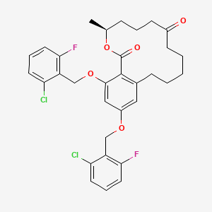 (3S)-14,16-bis[(2-chloro-6-fluorobenzyl)oxy]-3-methyl-3,4,5,6,9,10,11,12-octahydro-1H-2-benzoxacyclotetradecine-1,7(8H)-dione