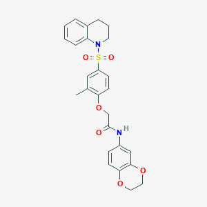 N-(2,3-dihydro-1,4-benzodioxin-6-yl)-2-[4-(3,4-dihydroquinolin-1(2H)-ylsulfonyl)-2-methylphenoxy]acetamide