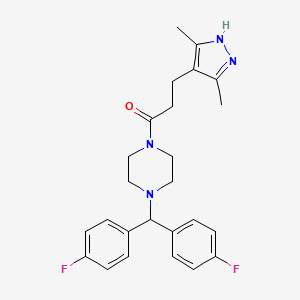 1-{4-[bis(4-fluorophenyl)methyl]piperazino}-3-(3,5-dimethyl-1H-pyrazol-4-yl)-1-propanone