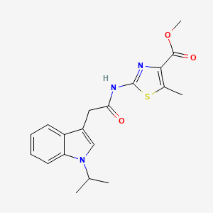 molecular formula C19H21N3O3S B11131387 methyl 2-{[2-(1-isopropyl-1H-indol-3-yl)acetyl]amino}-5-methyl-1,3-thiazole-4-carboxylate 