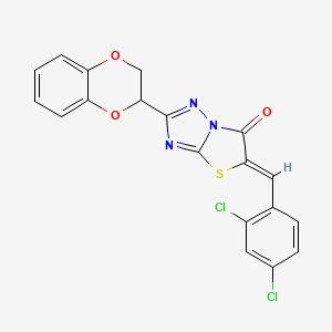 molecular formula C19H11Cl2N3O3S B11131401 (5Z)-5-(2,4-dichlorobenzylidene)-2-(2,3-dihydro-1,4-benzodioxin-2-yl)[1,3]thiazolo[3,2-b][1,2,4]triazol-6(5H)-one 