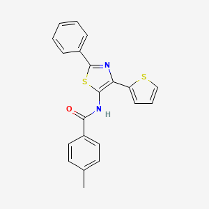 molecular formula C21H16N2OS2 B11131408 4-methyl-N-[2-phenyl-4-(thiophen-2-yl)-1,3-thiazol-5-yl]benzamide 