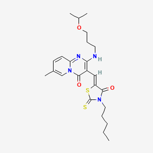 5-((Z)-1-{2-[(3-isopropoxypropyl)amino]-7-methyl-4-oxo-4H-pyrido[1,2-a]pyrimidin-3-yl}methylidene)-3-pentyl-2-thioxo-1,3-thiazolan-4-one