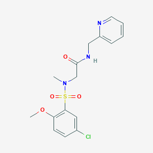 2-[(5-Chloro-2-methoxy-benzenesulfonyl)-methyl-amino]-N-pyridin-2-ylmethyl-acetamide