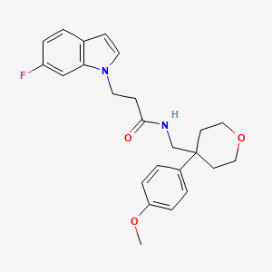 3-(6-fluoro-1H-indol-1-yl)-N-{[4-(4-methoxyphenyl)tetrahydro-2H-pyran-4-yl]methyl}propanamide