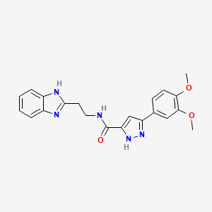 N-[2-(1H-benzimidazol-2-yl)ethyl]-5-(3,4-dimethoxyphenyl)-1H-pyrazole-3-carboxamide