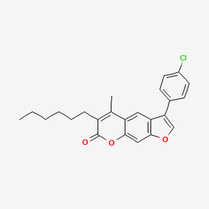 3-(4-chlorophenyl)-6-hexyl-5-methyl-7H-furo[3,2-g]chromen-7-one