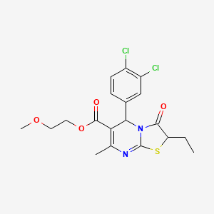 2-methoxyethyl 5-(3,4-dichlorophenyl)-2-ethyl-7-methyl-3-oxo-2,3-dihydro-5H-[1,3]thiazolo[3,2-a]pyrimidine-6-carboxylate