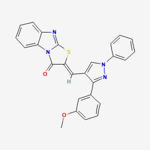 (2Z)-2-{[3-(3-methoxyphenyl)-1-phenyl-1H-pyrazol-4-yl]methylidene}[1,3]thiazolo[3,2-a]benzimidazol-3(2H)-one