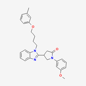 1-(3-methoxyphenyl)-4-{1-[4-(3-methylphenoxy)butyl]-1H-benzimidazol-2-yl}pyrrolidin-2-one