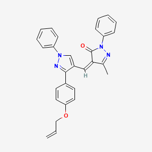 (4Z)-5-methyl-2-phenyl-4-({1-phenyl-3-[4-(prop-2-en-1-yloxy)phenyl]-1H-pyrazol-4-yl}methylidene)-2,4-dihydro-3H-pyrazol-3-one