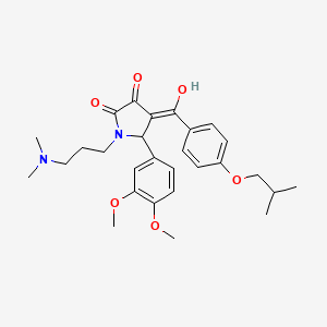 molecular formula C28H36N2O6 B11131638 5-(3,4-dimethoxyphenyl)-1-[3-(dimethylamino)propyl]-3-hydroxy-4-{[4-(2-methylpropoxy)phenyl]carbonyl}-1,5-dihydro-2H-pyrrol-2-one 